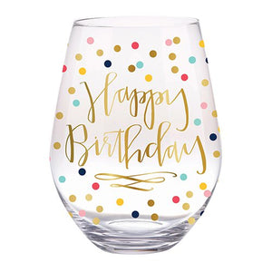 Happy Birthday Jumbo Wine Glass