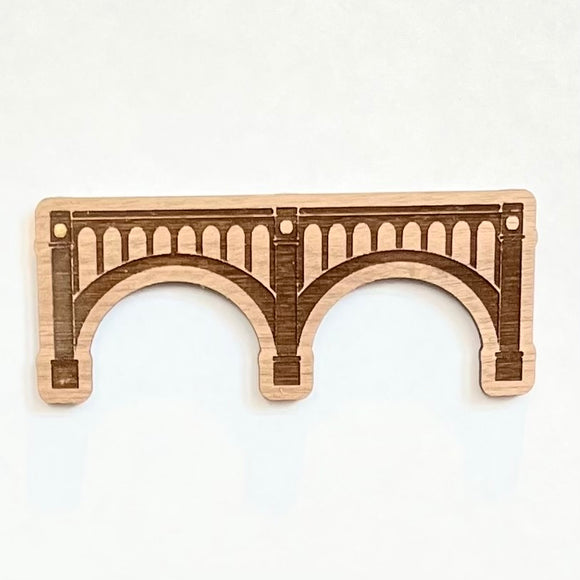 Manayunk Bridge Wood Magnet
