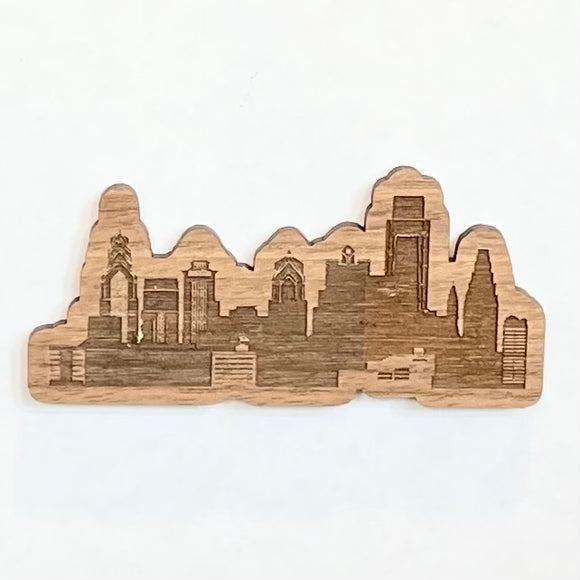 Philly Skyline Wood Magnet