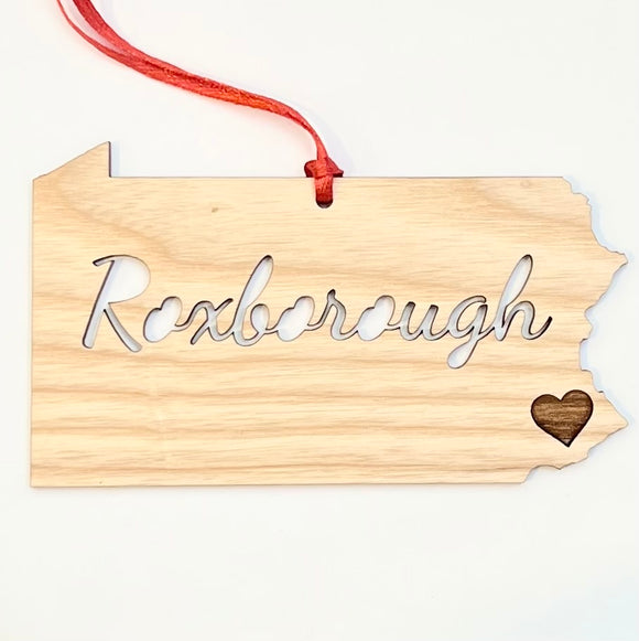 Roxborough State & Heart Ornament